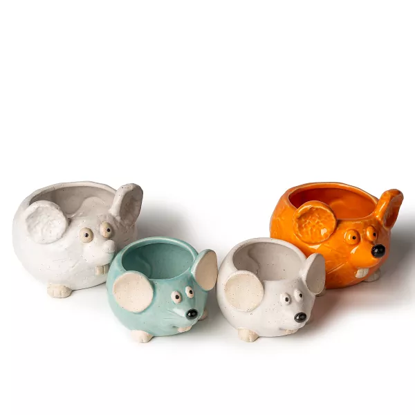 Sagu itxurako zeramikazko kandela-euskarria