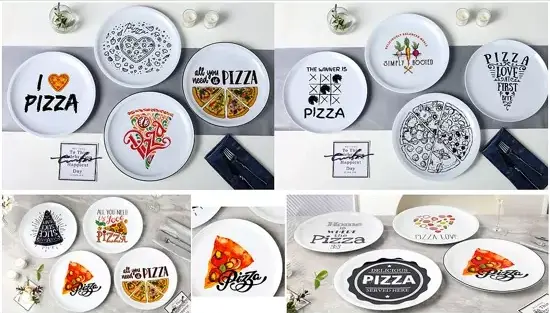 Pizza gaikako zeramikazko plater multzoa